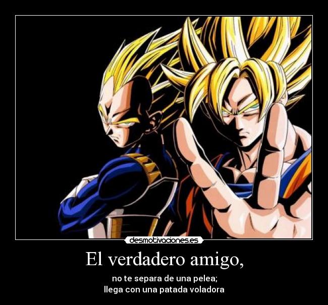El verdadero amigo, - no te separa de una pelea;
llega con una patada voladora