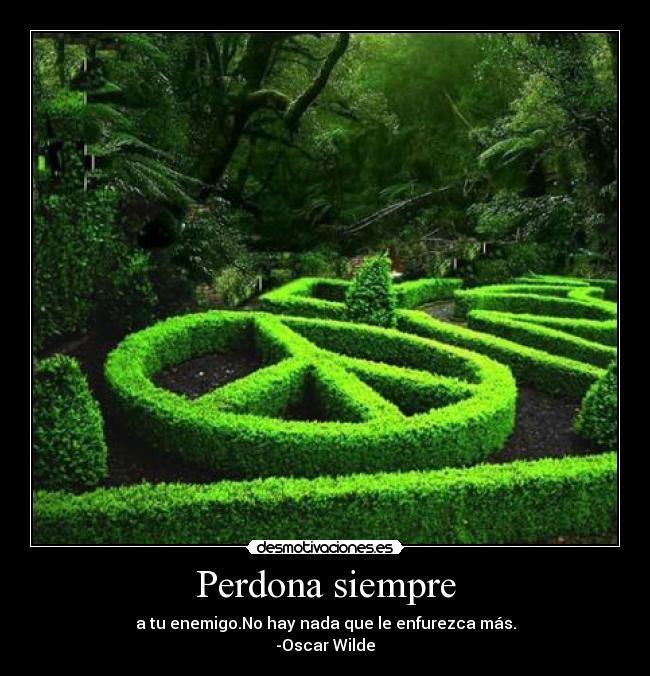 Perdona siempre - a tu enemigo.No hay nada que le enfurezca más.
-Oscar Wilde