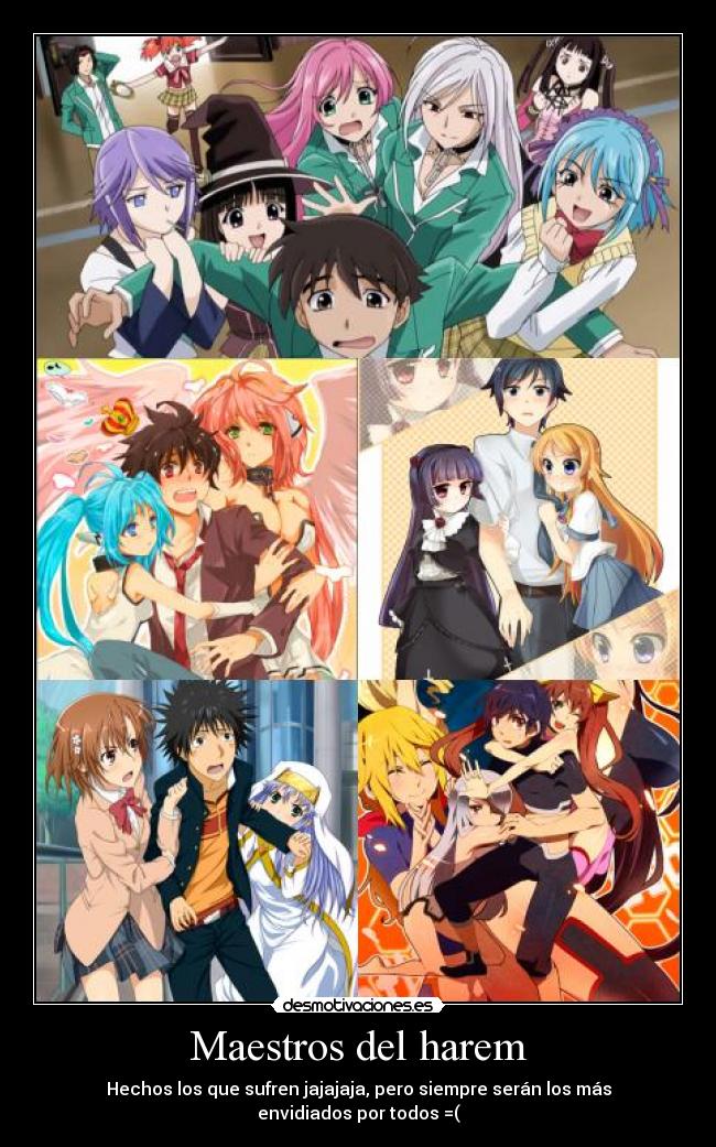 carteles amor harem anime desmotivaciones