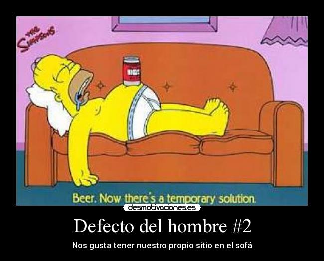 Defecto del hombre #2 - Nos gusta tener nuestro propio sitio en el sofá