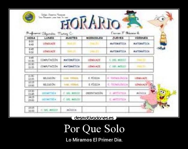 Por Que Solo - Lo Miramos El Primer Dia.