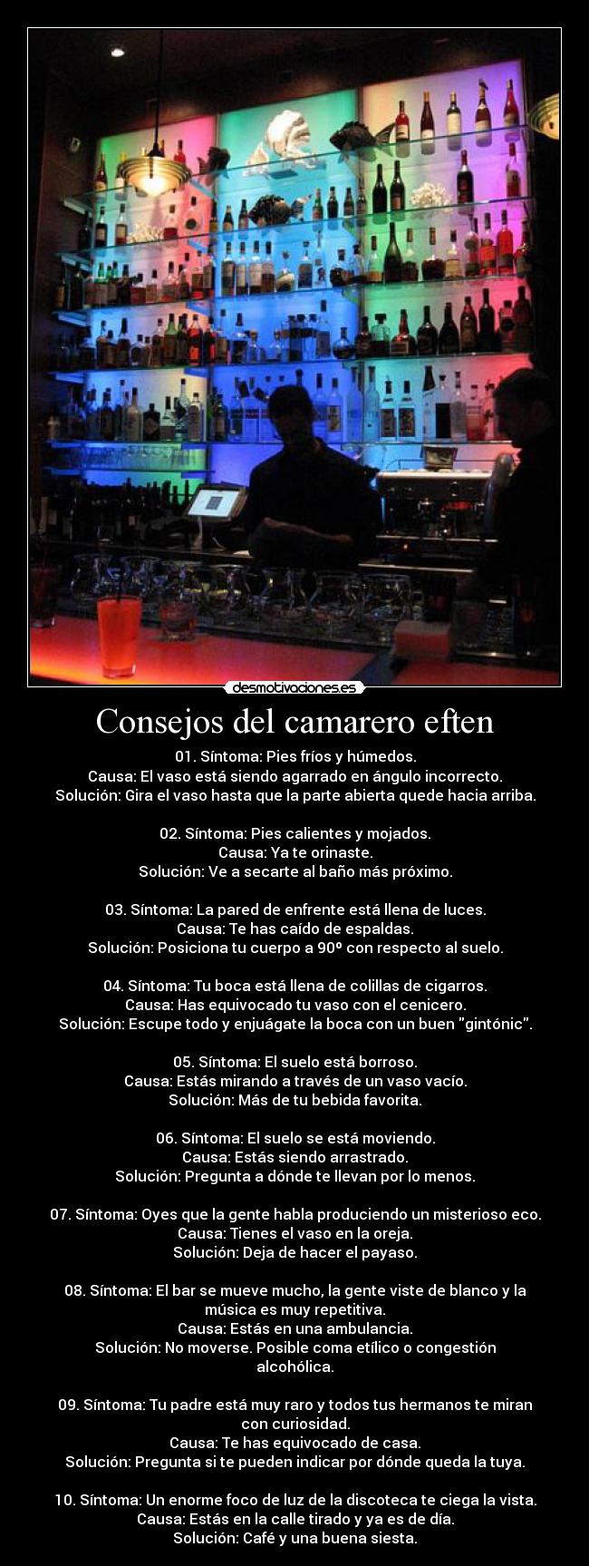 carteles eften consejos humilde camarero desmotivaciones