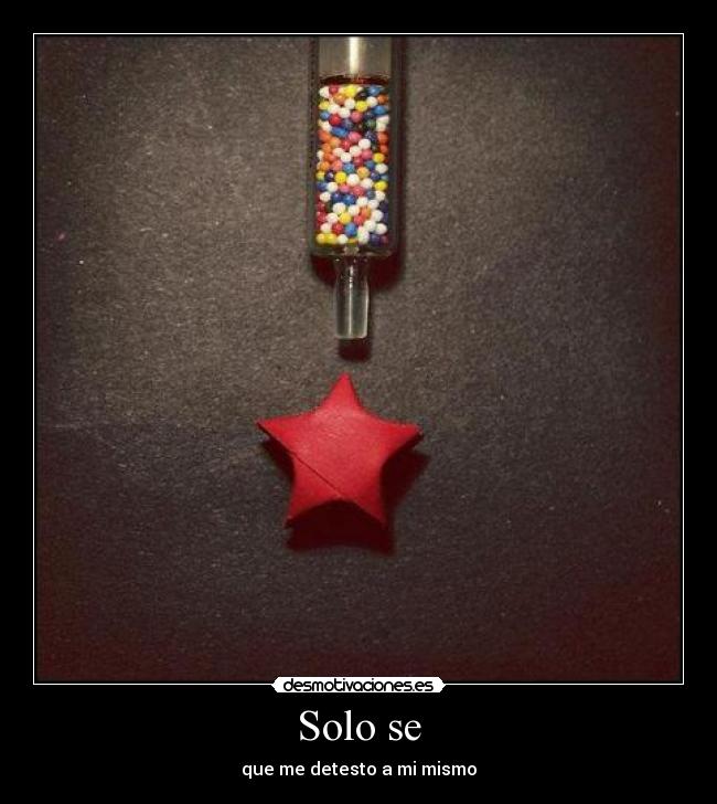 Solo se - que me detesto a mi mismo