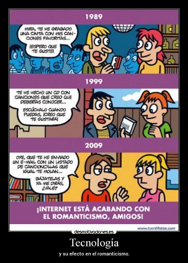 Tecnología - y su efecto en el romanticismo.