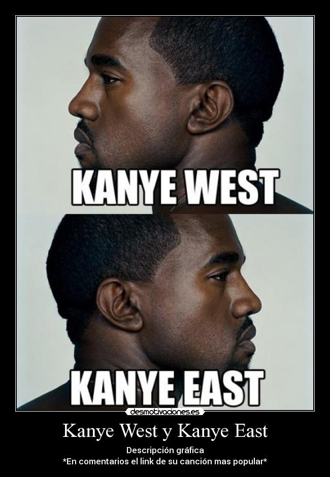 Kanye West y Kanye East - Descripción gráfica
*En comentarios el link de su canción mas popular*