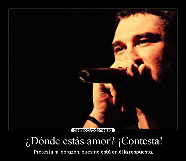 ¿Dónde estás amor? ¡Contesta! -