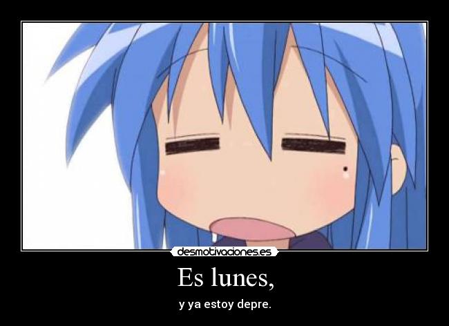 carteles konata lucky star lunes depre ghiblifan desmotivaciones