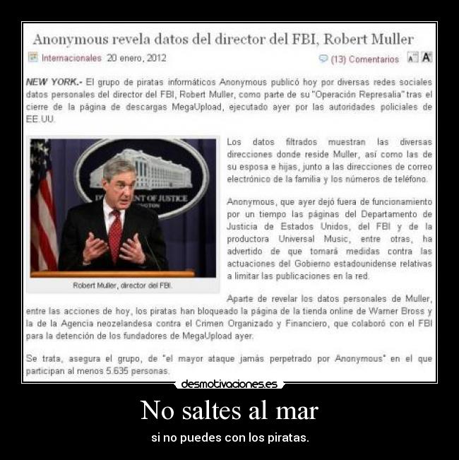 No saltes al mar - si no puedes con los piratas.