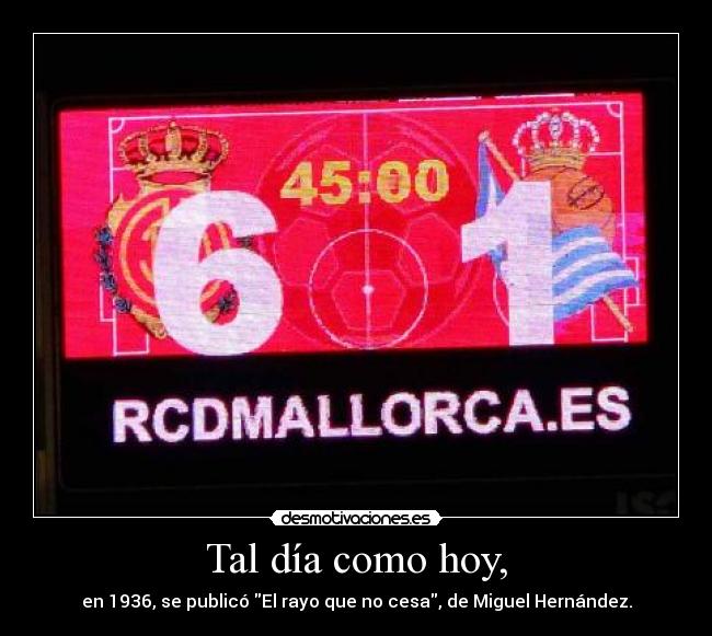 Tal día como hoy, -