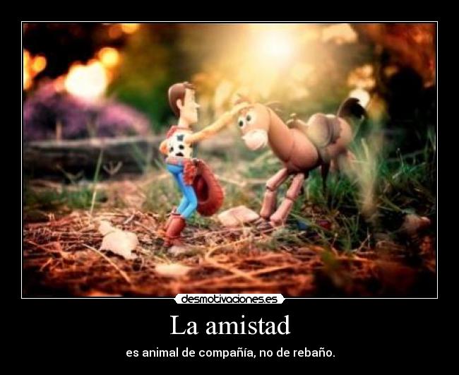 La amistad - es animal de compañía, no de rebaño.