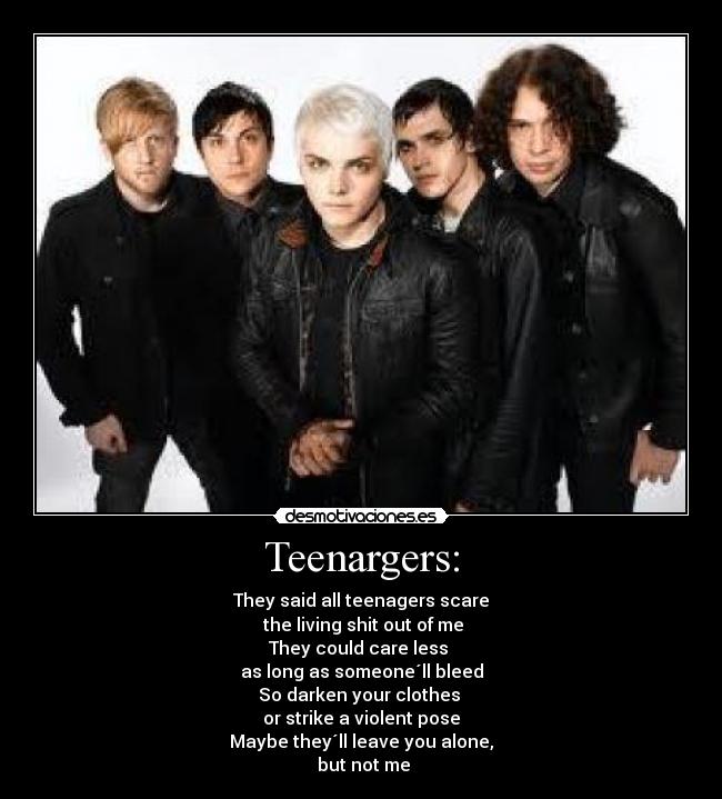 carteles gerard way mikey way ray toro frank lero chemical romance desmotivaciones