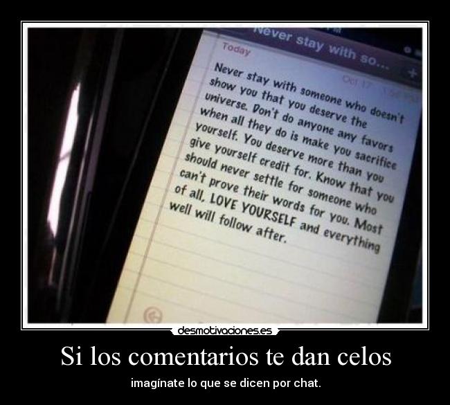 Si los comentarios te dan celos - imagínate lo que se dicen por chat.