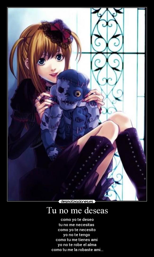 Tu no me deseas -