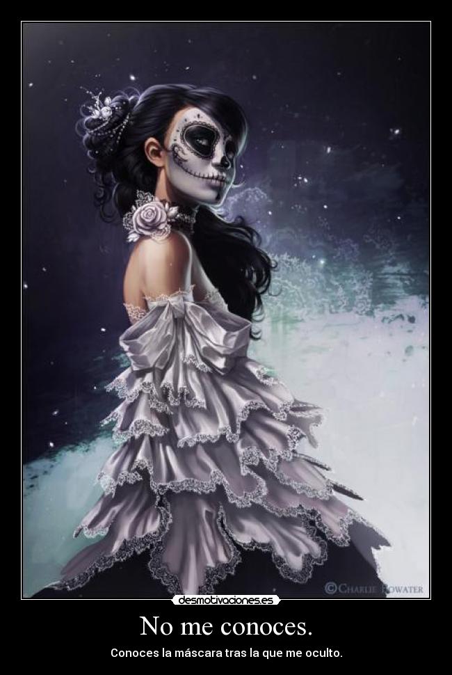 No me conoces. - Conoces la máscara tras la que me oculto.