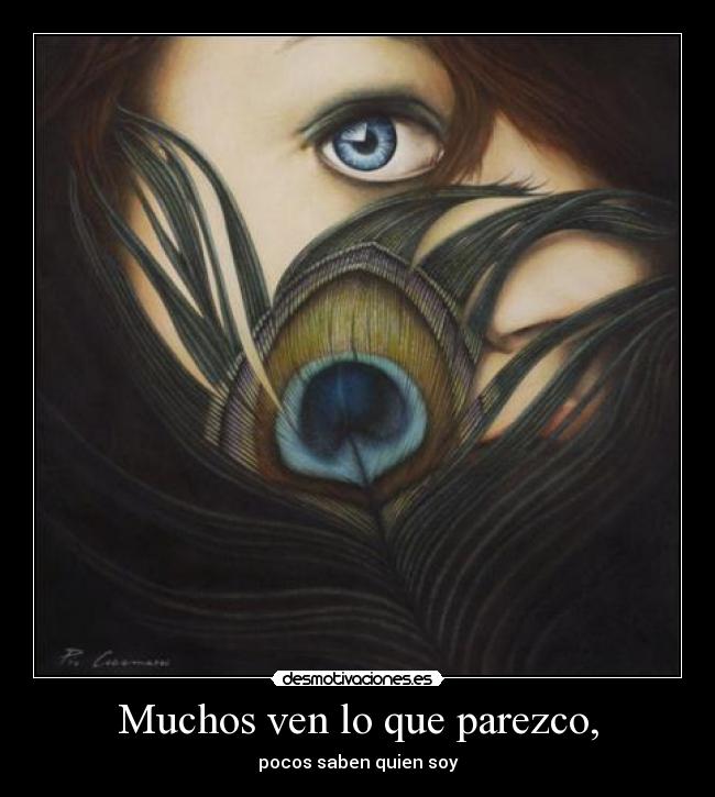 Muchos ven lo que parezco, - pocos saben quien soy