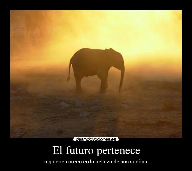 El futuro pertenece - a quienes creen en la belleza de sus sueños.