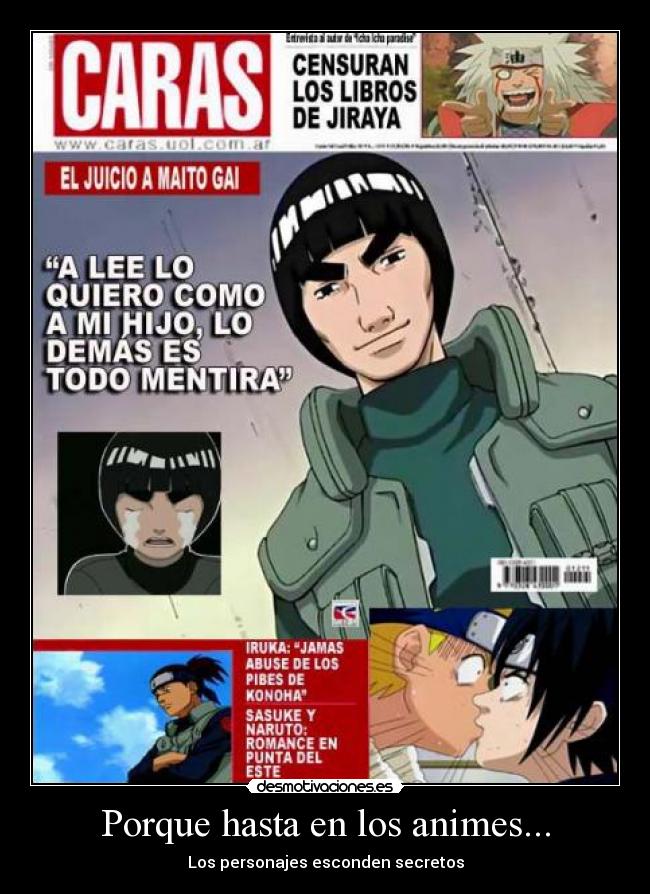 carteles naruto todos los personajes esconden secretos caras desmotivaciones