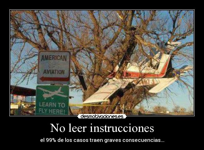 carteles como estrellarse con arbol una avioneta seven desmotivaciones