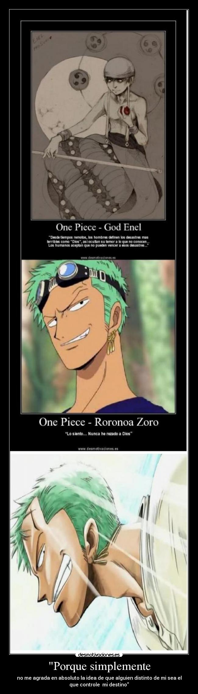 carteles one piece zoro desmotivaciones