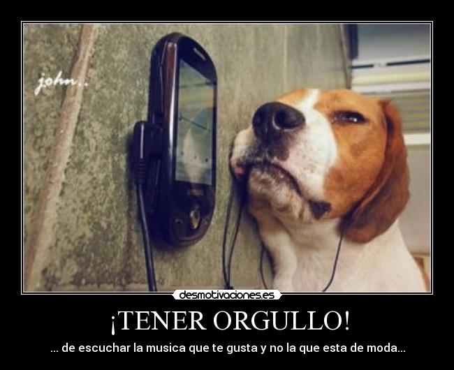 ¡TENER ORGULLO! - ... de escuchar la musica que te gusta y no la que esta de moda...