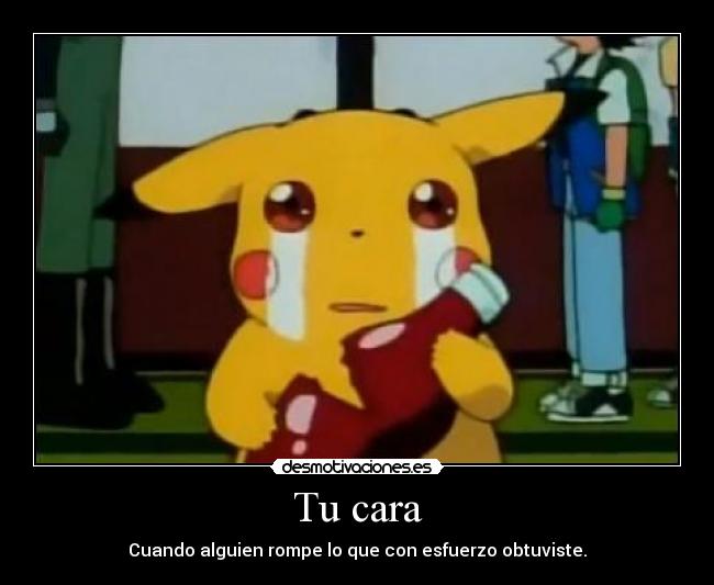 Tu cara - Cuando alguien rompe lo que con esfuerzo obtuviste.