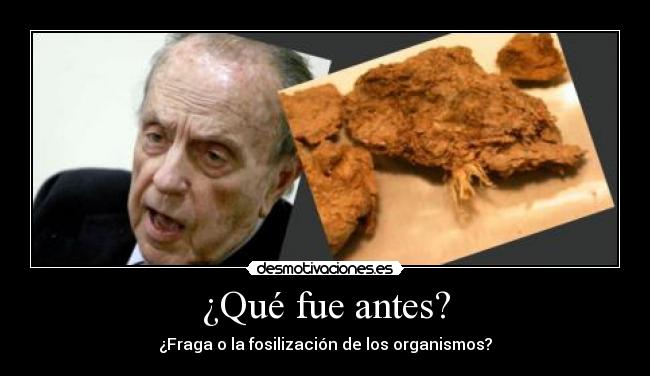 ¿Qué fue antes? - ¿Fraga o la fosilización de los organismos?