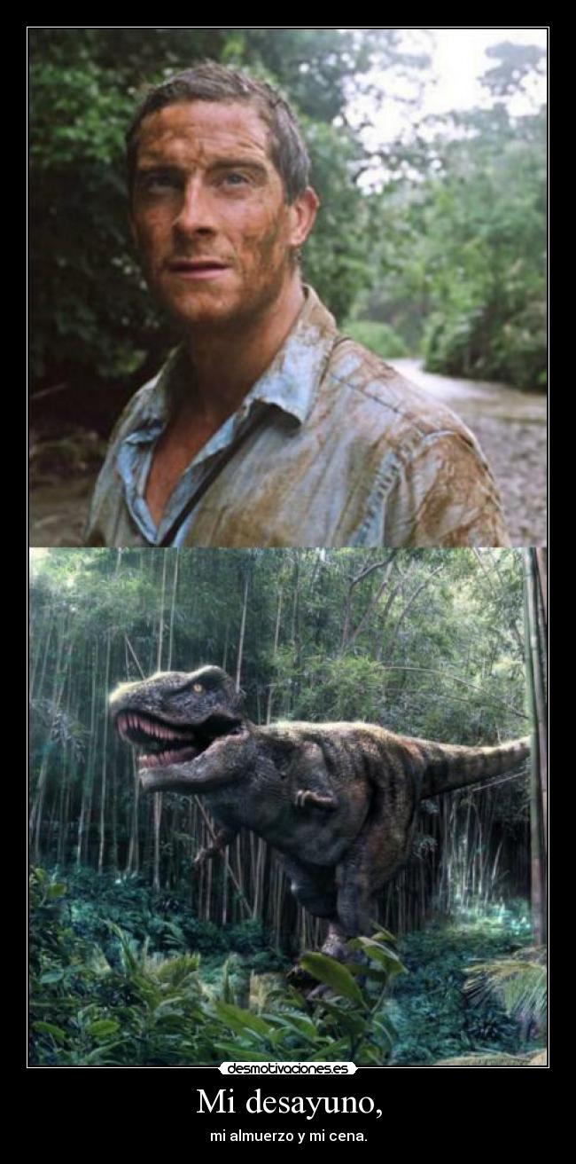 Mi desayuno, - mi almuerzo y mi cena.