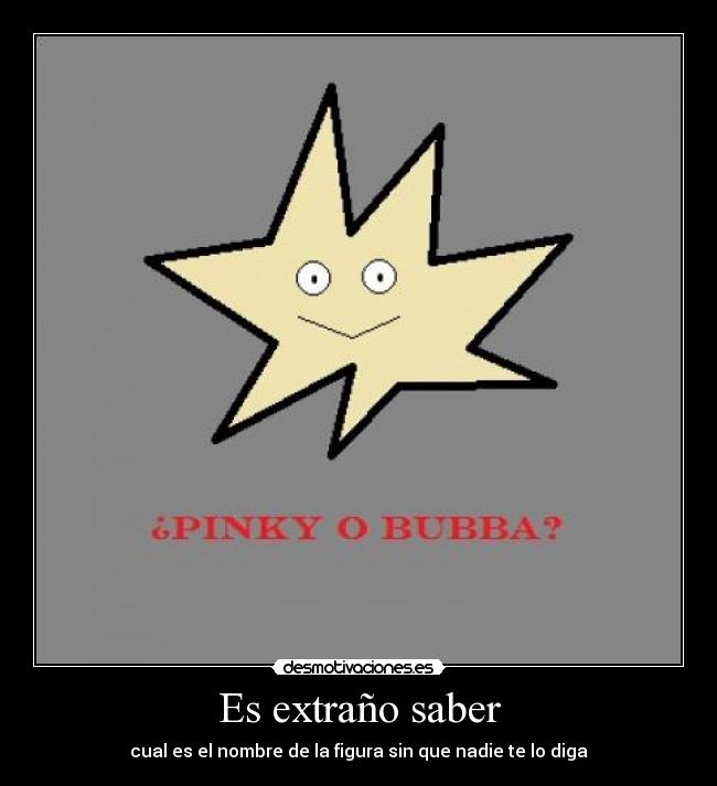 Es extraño saber - cual es el nombre de la figura sin que nadie te lo diga