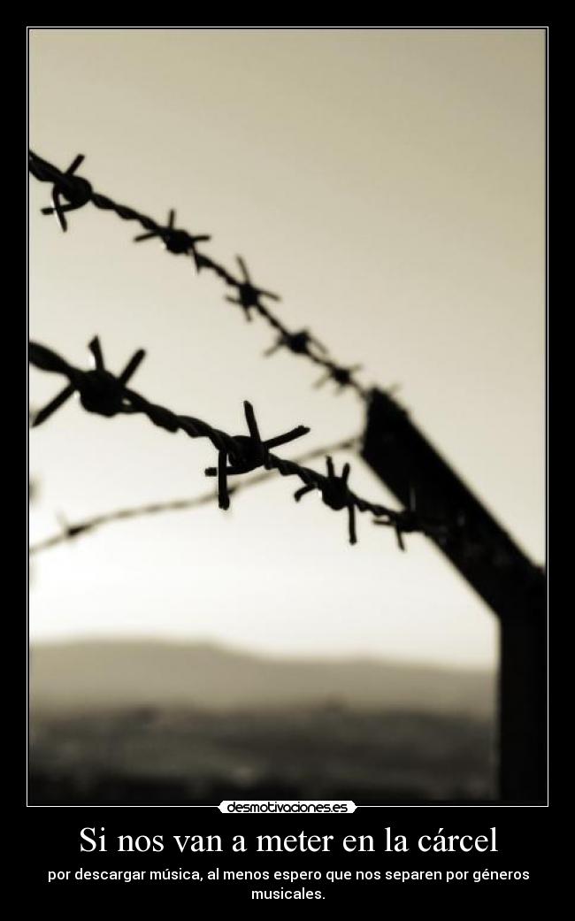 Si nos van a meter en la cárcel - por descargar música, al menos espero que nos separen por géneros musicales.