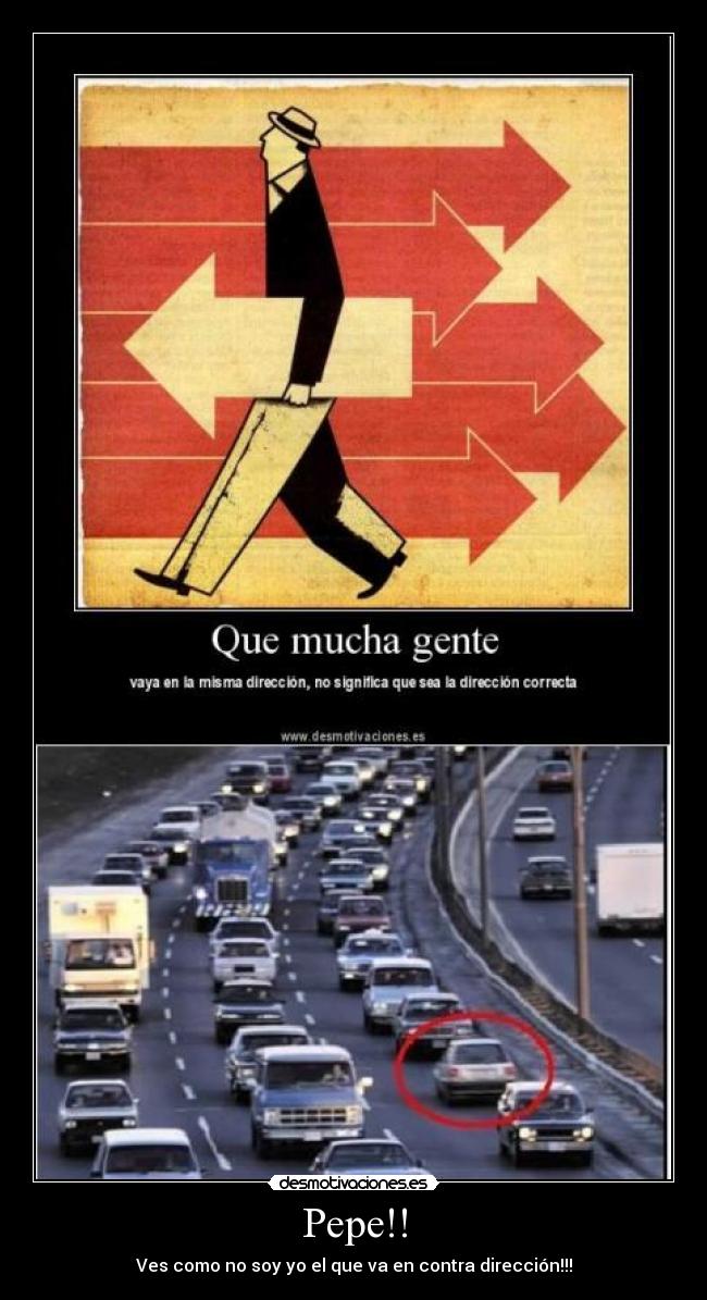 carteles coches contra direccion desmotivaciones