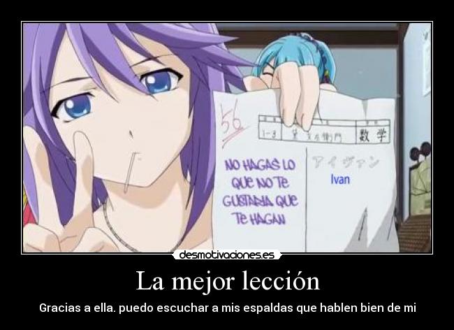 carteles anime mizore leccion desmotivaciones