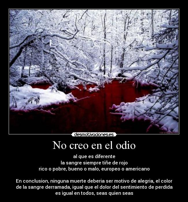No creo en el odio -