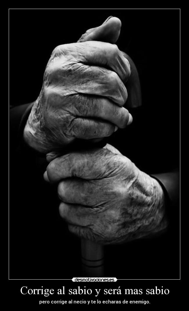 Corrige al sabio y será mas sabio - pero corrige al necio y te lo echaras de enemigo.