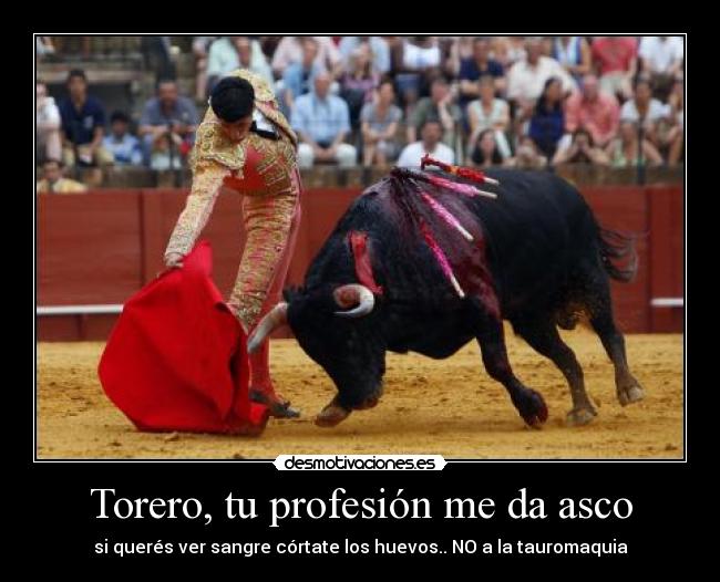Torero, tu profesión me da asco -