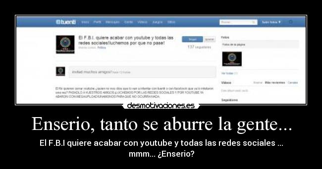 Enserio, tanto se aburre la gente... -