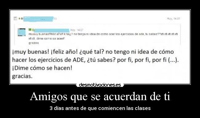 Amigos que se acuerdan de ti - 3 días antes de que comiencen las clases