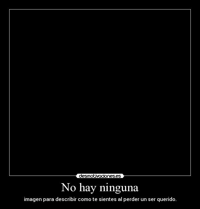No hay ninguna - imagen para describir como te sientes al perder un ser querido.