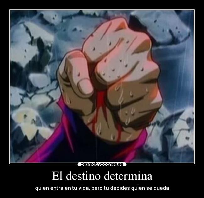 El destino determina - quien entra en tu vida, pero tu decides quien se queda