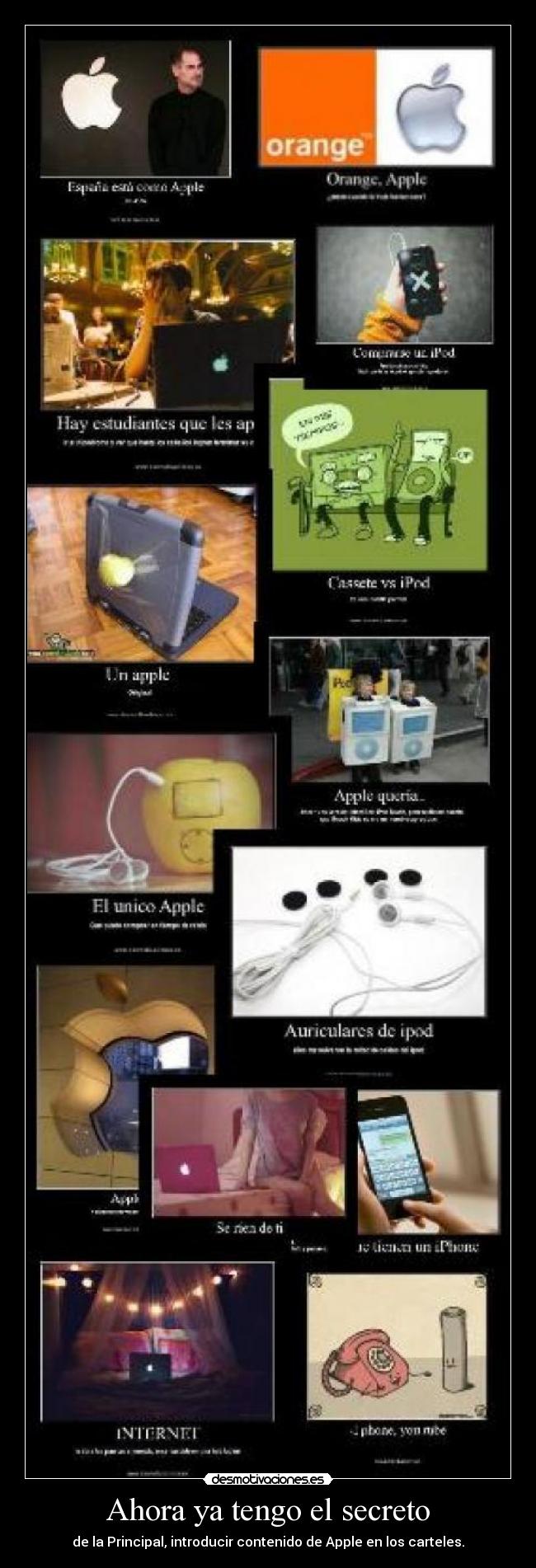 Ahora ya tengo el secreto - de la Principal, introducir contenido de Apple en los carteles.