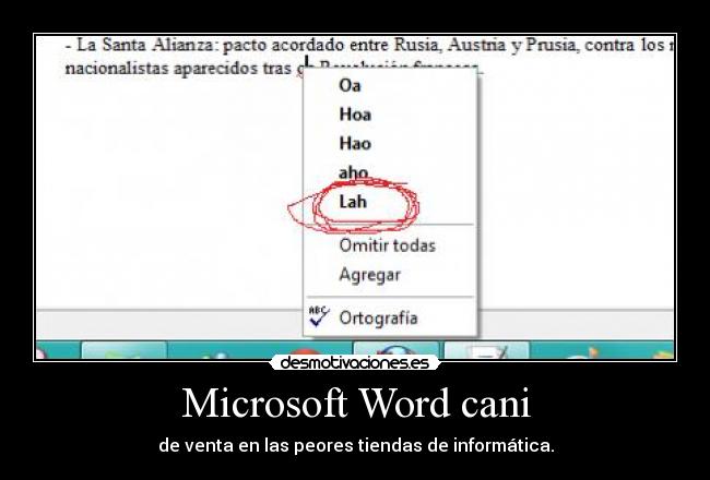 Microsoft Word cani -