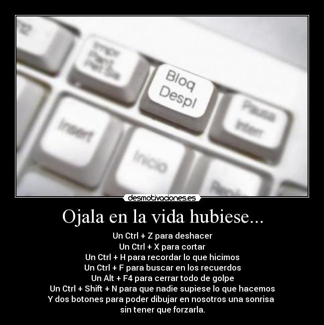 Ojala en la vida hubiese... - 