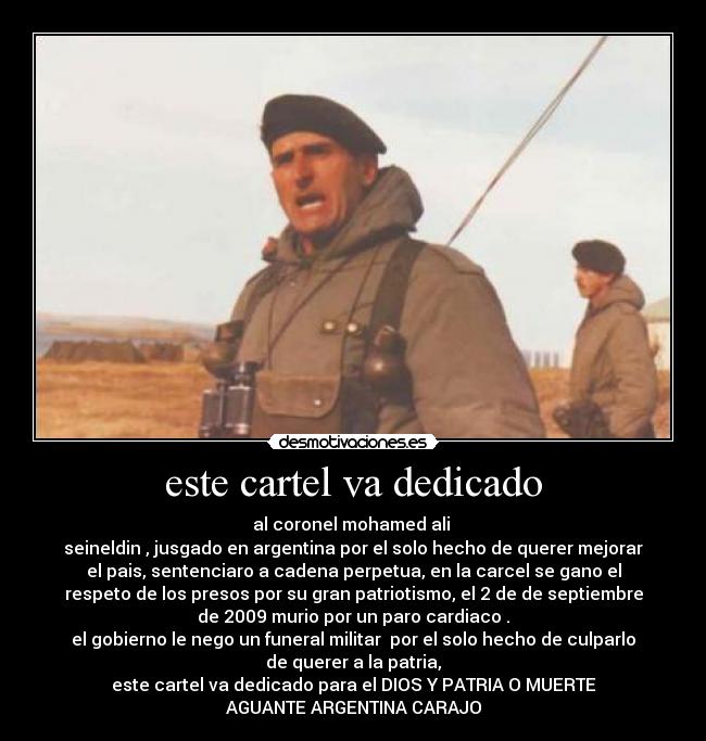 este cartel va dedicado -