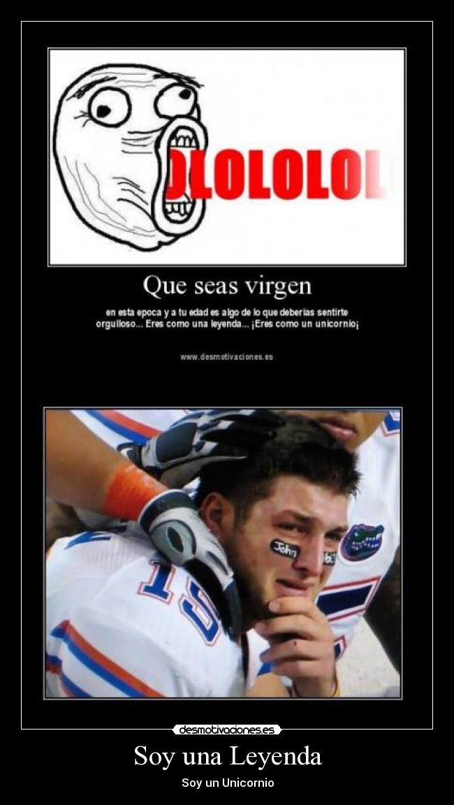 carteles tim tebow leyenda unicornio desmotivaciones