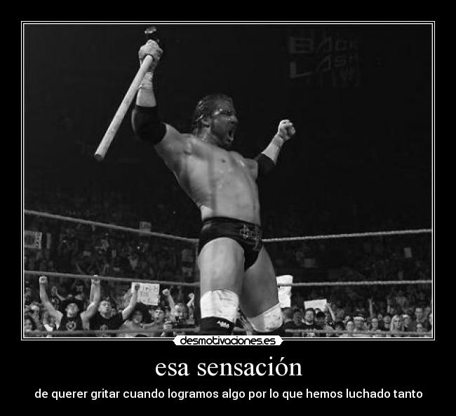 esa sensación - de querer gritar cuando logramos algo por lo que hemos luchado tanto