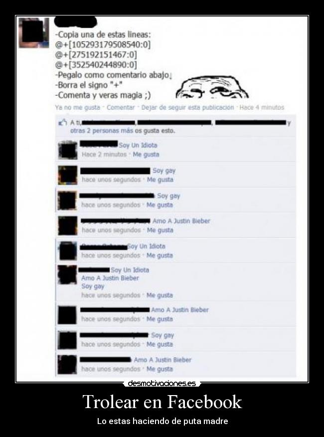 Trolear en Facebook - Lo estas haciendo de puta madre