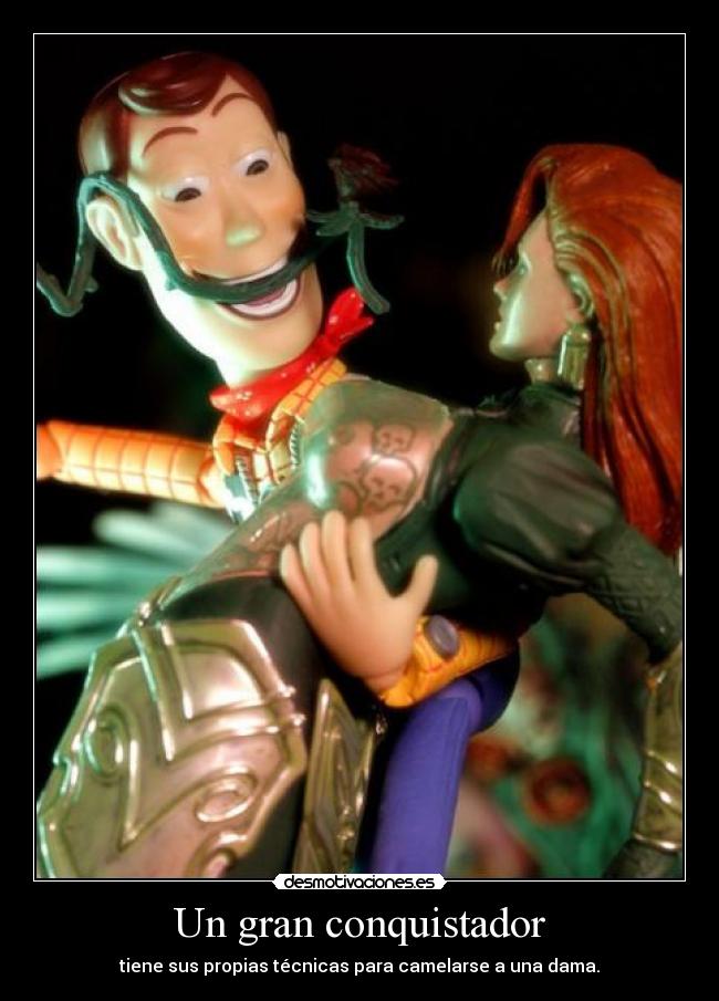 Un gran conquistador - tiene sus propias técnicas para camelarse a una dama.