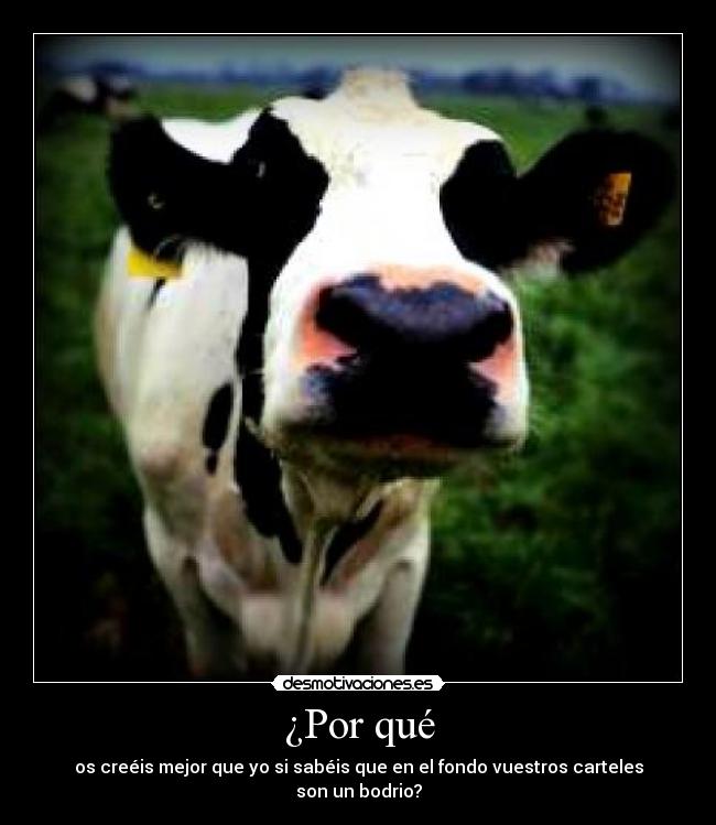 ¿Por qué - os creéis mejor que yo si sabéis que en el fondo vuestros carteles son un bodrio?