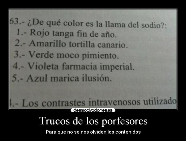 Trucos de los porfesores -