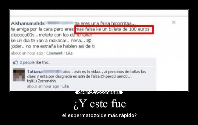 ¿Y este fue - el espermatozoide más rápido?