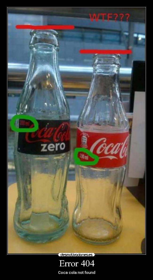Error 404 - Coca cola not found
